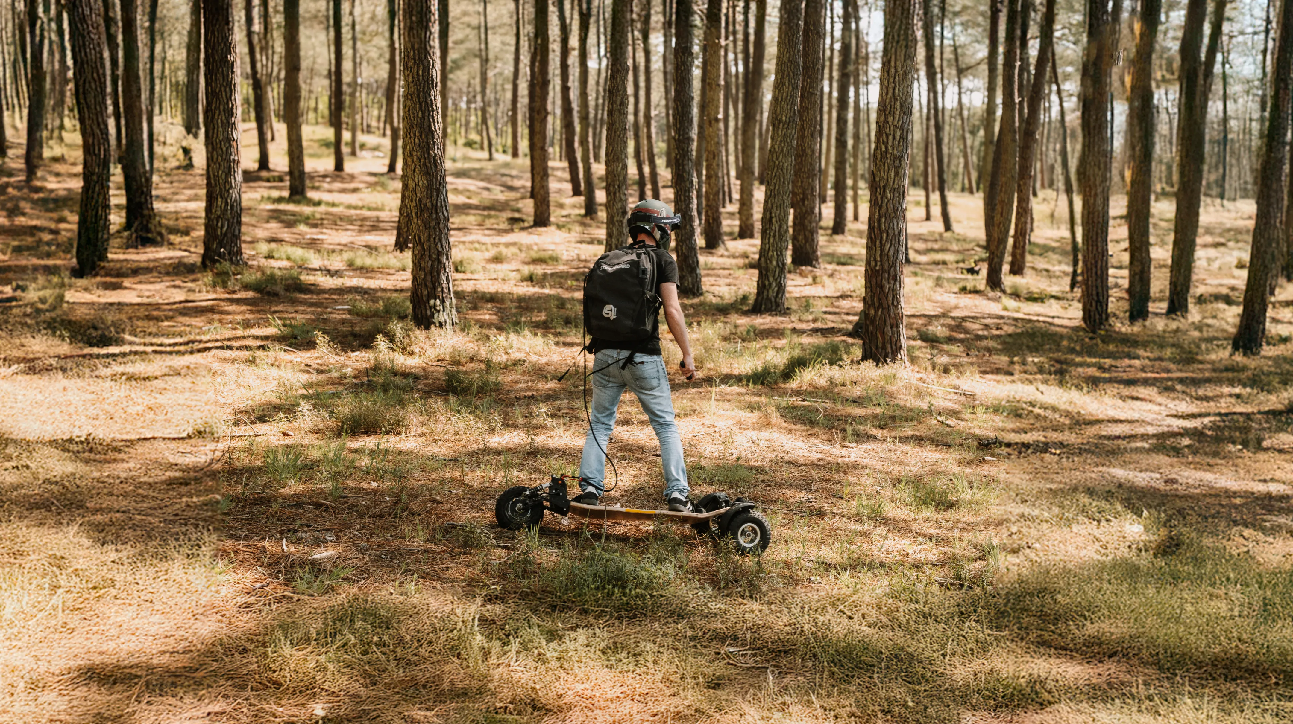 Bosque carving longboard eléctrico Sternboard técnica curvas arbolado forestal